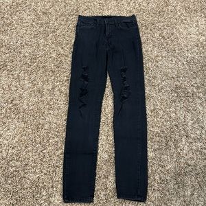 Black Flying Monkey distressed straight jeans size 27